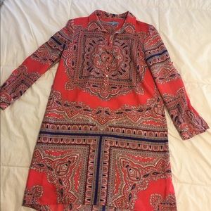 Multi-colored classic patterned dress